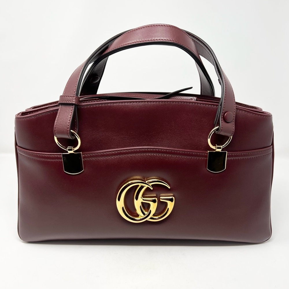 GUCCI Arli Large GG Top Handle Convertible Bag in Vintage Bordeaux